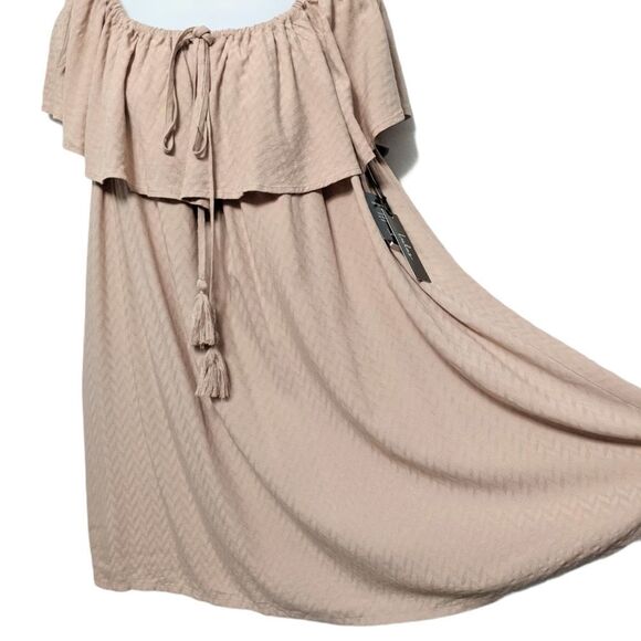 NWT LULUS Melodic Blush Off Shoulder Shift Dress L - Picture 4 of 9